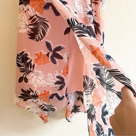 A NEW DAY Pink Tropical Floral Tank Asymmetrical Hem Summer Dress Women's Small - Picture 6 of 9